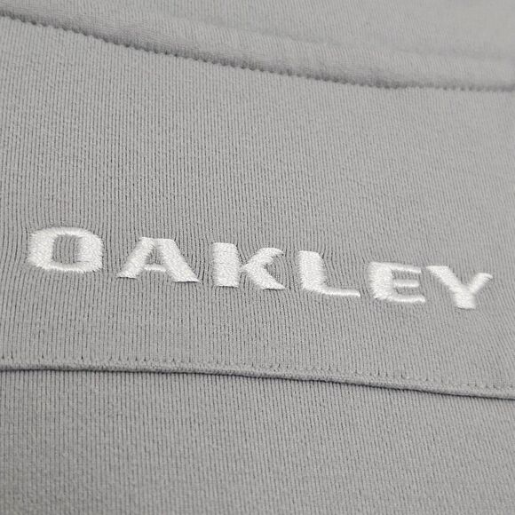 OAKLEY Logo Gray Black 1/4 Zip Athletic Pullover Shirt Mens Size Small - Picture 7 of 11